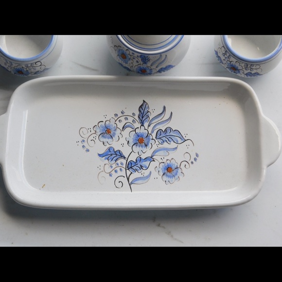 Italian Ceramic Espresso Set Cups, Sugar Dish Tray  Sante Gubbio - Picture 2 of 4